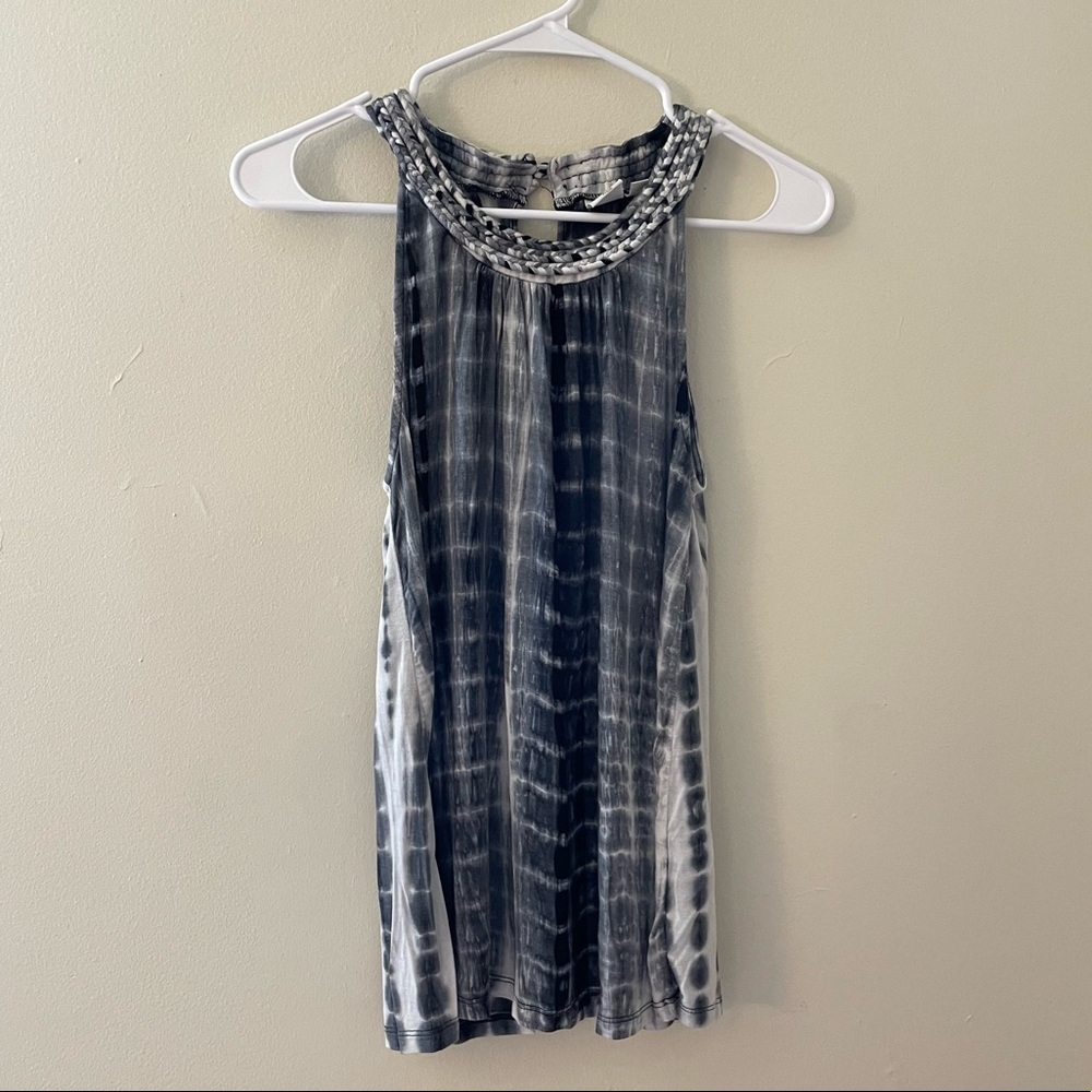 Saint Tropez West Sleeveless Waterfall Rayon Women’s Summer Top Braided Detail